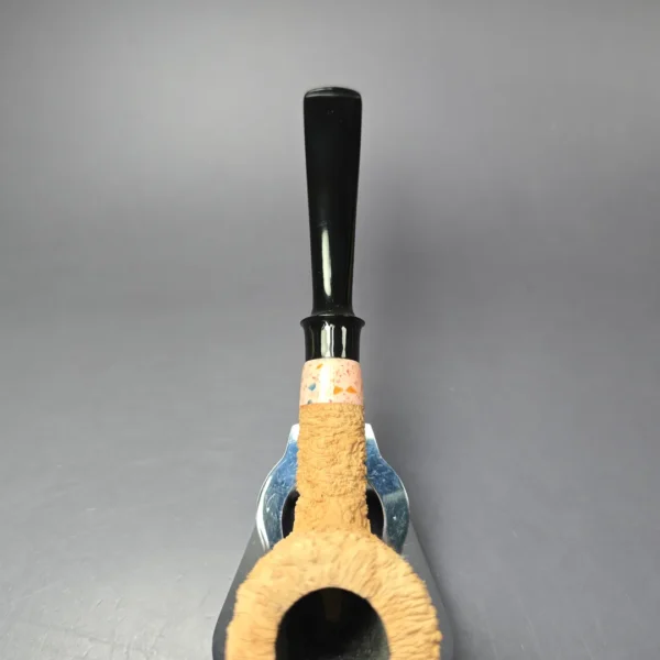 Pipe Tristan Natural Granite Rusticated Billiard w/ Durat Handmade Briar Pipe, New - Image 6