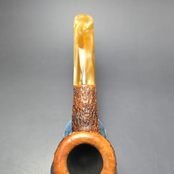 Sir Vickie by Savinelli Partially Rusticated Pot Estate Briar Pipe, Unsmoked - Image 6
