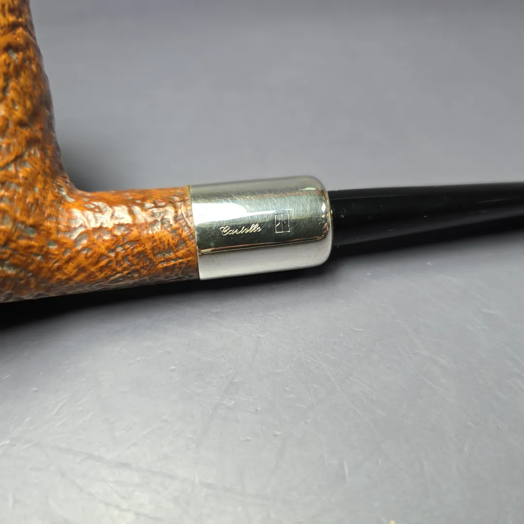 Castello Pre-1982 Old Antiquari 3K Sandblasted Billiard w/ Silver Estate Briar Pipe, Italian Estates - Image 7