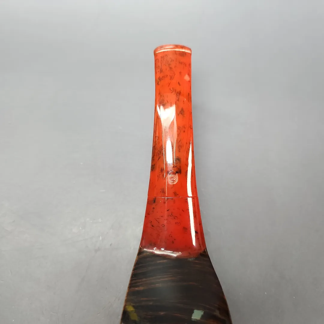 Unknown Smooth Scoop w/ Acrylic Estate Briar Pipe, French Estates - Image 7