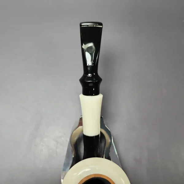 Butz Choquin Calabash Sandblasted w/Acrylic Estate Briar Pipe, Unsmoked, 9mm - Image 7