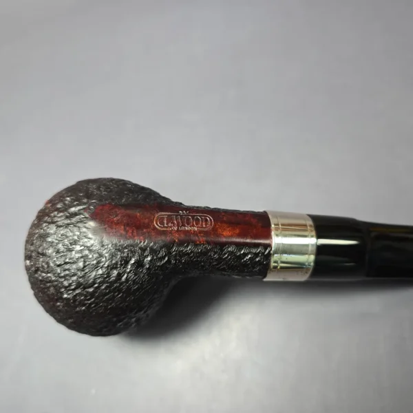 Elwood (Ferndown) Partially Rusticated Apple w/ Silver Estate Briar Pipe, English Estates, 9mm - Image 7