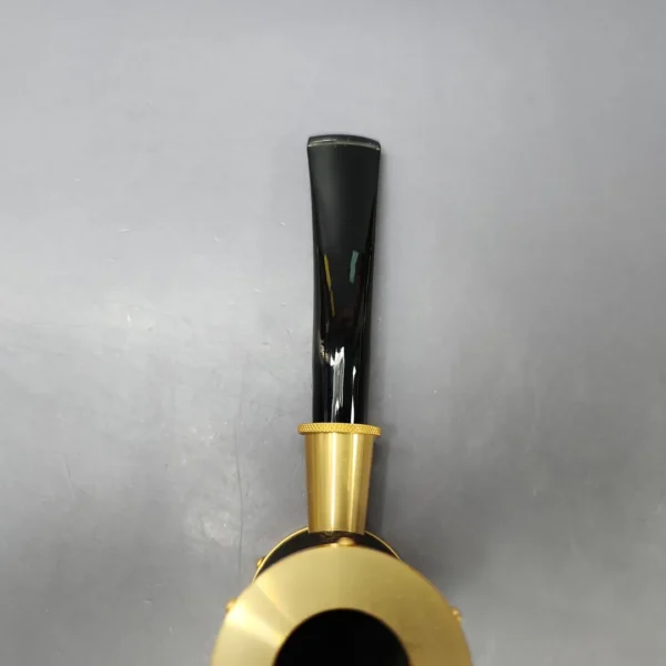 Tsuge Yoroi Metal Tankard Gold Sandblasted Poker Estate Briar Pipe, Unsmoked, 9mm - Image 7