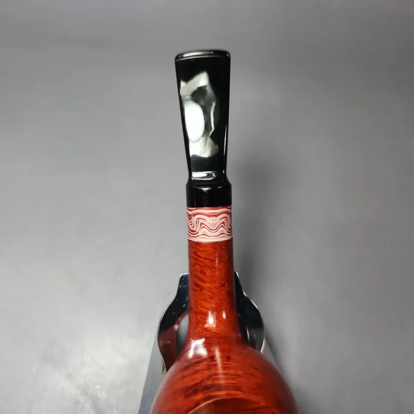 Vauen Rose 8371 Smooth Bent Egg w/ Aluminum Estate Briar Pipe, Unsmoked, 9mm - Image 7