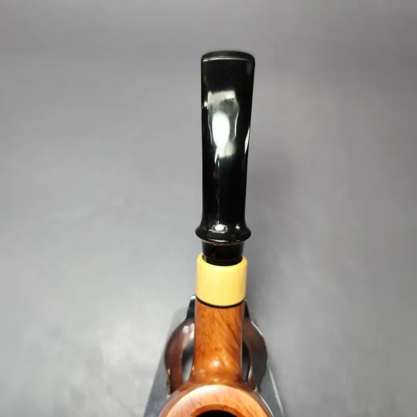 Mina Pipes Smooth Bent Billiard w/ Boxwood Estate Briar Pipe, Unsmoked, 9mm - Image 7