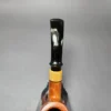 Mina Pipes Smooth Bent Billiard w/ Boxwood Estate Briar Pipe, Unsmoked, 9mm - Image 7