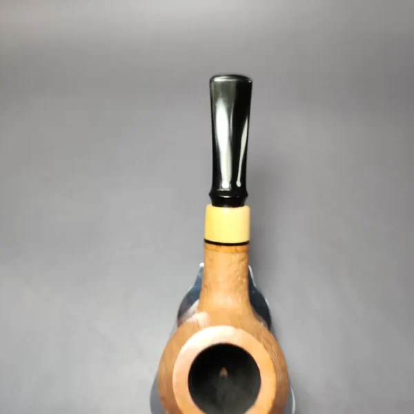 Mina Pipes Natural Sandblasted Author w/ Boxwood Estate Briar Pipe, Unsmoked - Image 7
