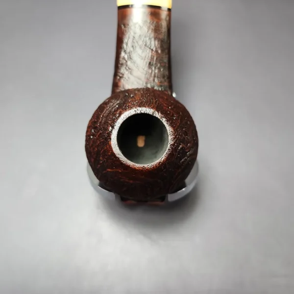 Mina Pipes Sandblasted Wide Shank Bulldog w/ Boxwood Estate Briar Pipe Unsmoked - Image 7