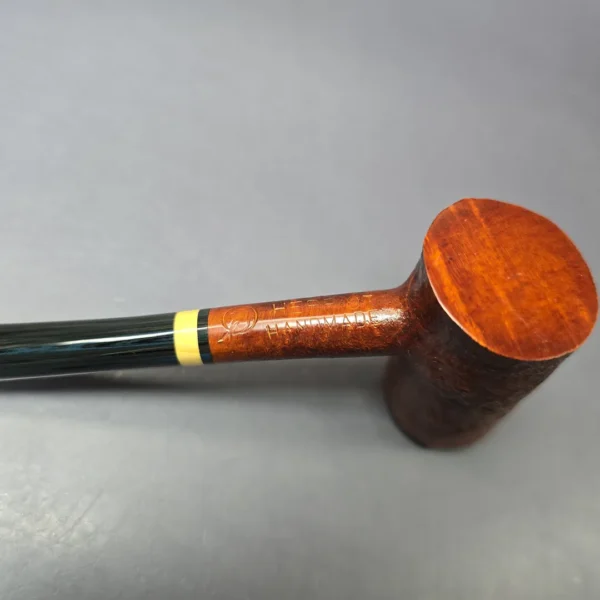 Herriot Pipes Partially Sandblasted Poker w/ Boxwood Handmade Briar Pipe, New - Image 7