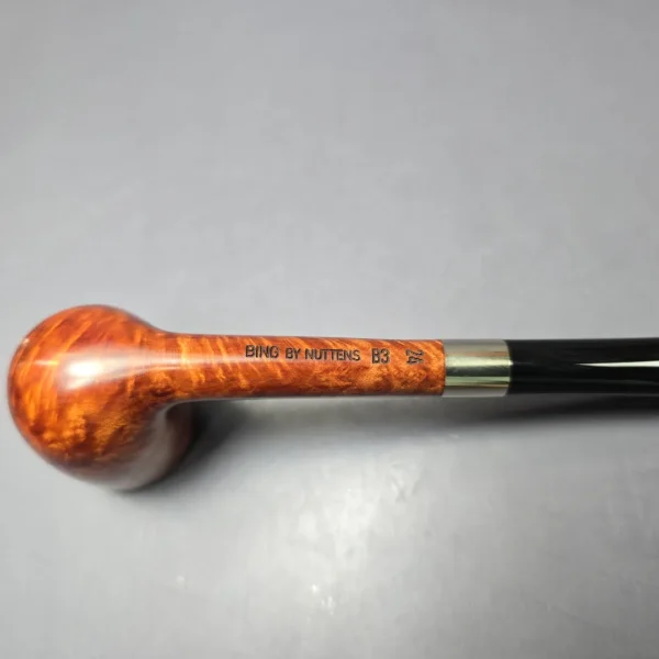 Bruno Nuttens Mini Bing B3 Smooth Billiard w/ Silver Briar Pipe, New - Image 7