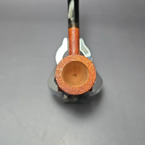 Christophe Wolff "Karamel" Sandblasted Billiard w/ Horn Handmade Briar Pipe, New - Image 7