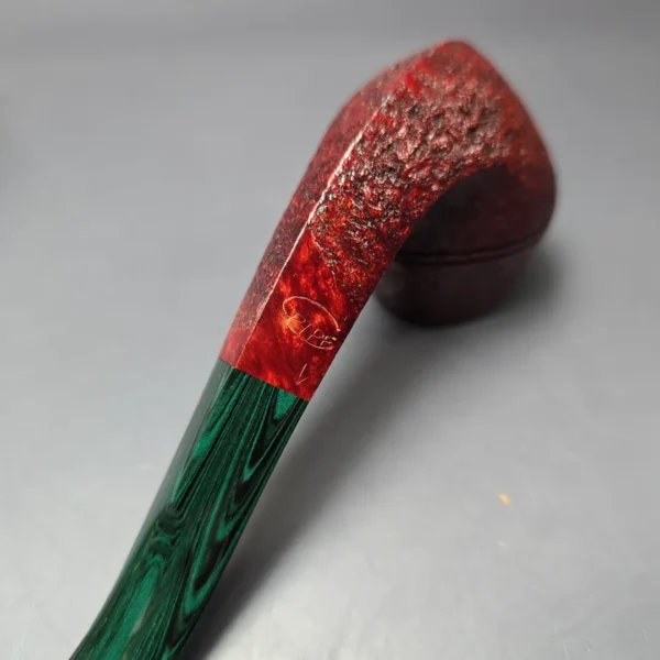 C-Pipe Sandblasted Stacked Bent Bulldog Handmade Briar Pipe, New - Image 7
