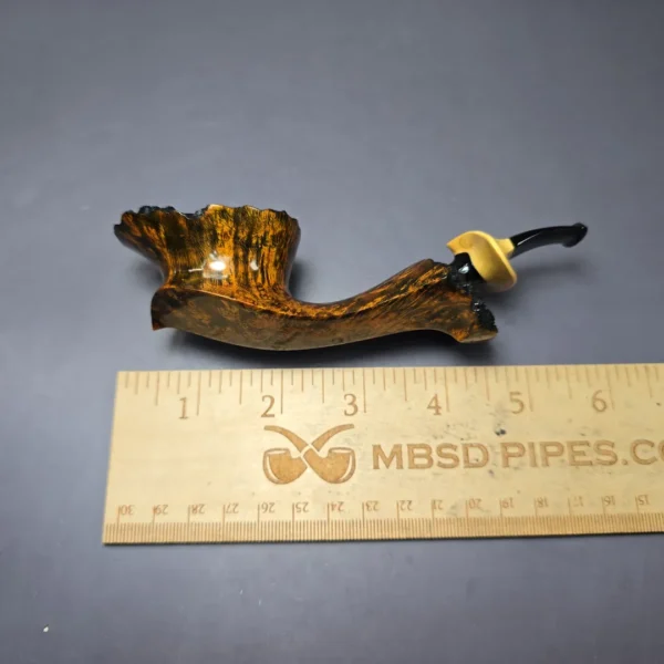 C-Pipe Smooth Surfing Dublin w/ Boxwood Handmade Briar Pipe, New - Image 7