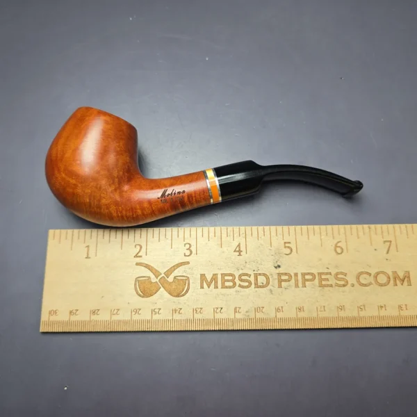 Molina Smooth Bent Billiard Estate Briar Pipe, Unsmoked, 9mm - Image 7