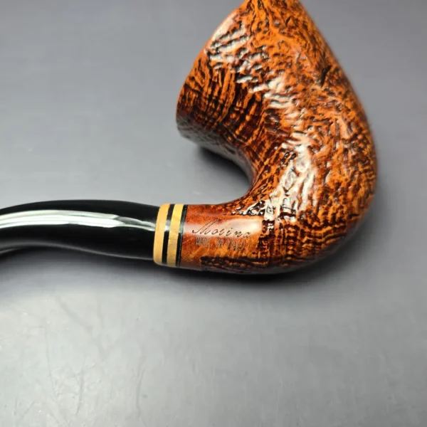 Molina Sandblasted Calabash w/ Olivewood Estate Briar Pipe, Unsmoked, 9mm - Image 7