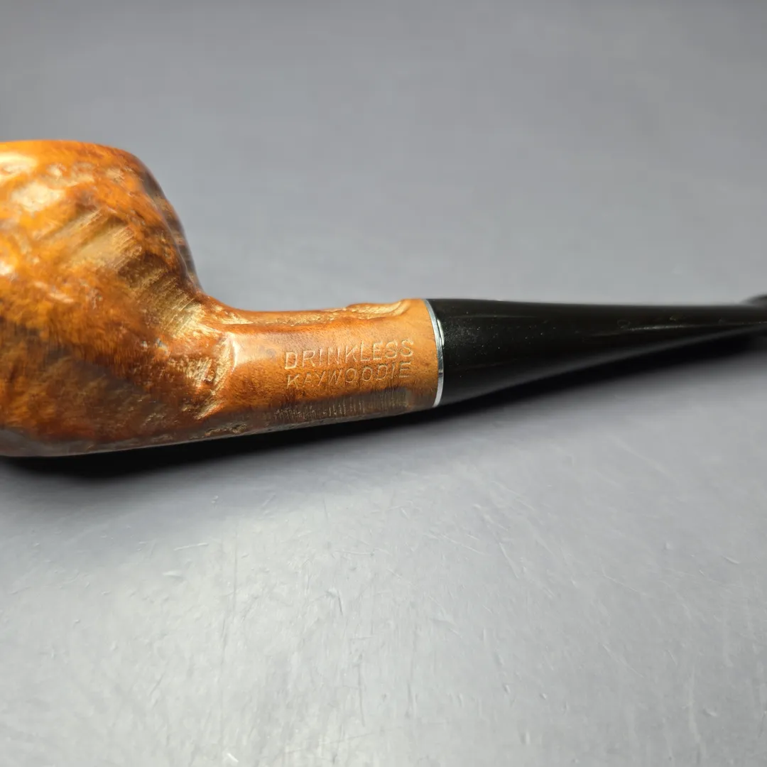 Kaywoodie Drinkless Tuckaway Rusticated Nosewarmer Apple Estate Briar Pipe, American Estates - Image 7