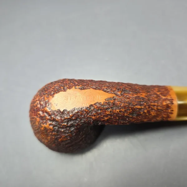 Sir Vickie by Savinelli Partially Rusticated Pot Estate Briar Pipe, Unsmoked - Image 7