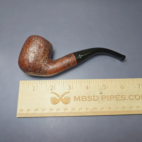 Sasieni Family Era Four Dot Ruff Root Stratford Sandblasted Bent Billiard Estate Briar Pipe, English Estates - Image 8