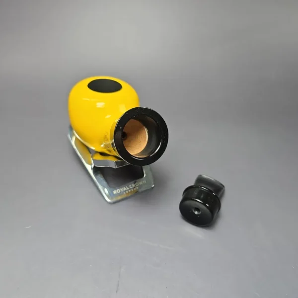 Al Pascia Curvy Yellow Smooth Reverse Calabash Apple Estate Pipe, Unsmoked - Image 8