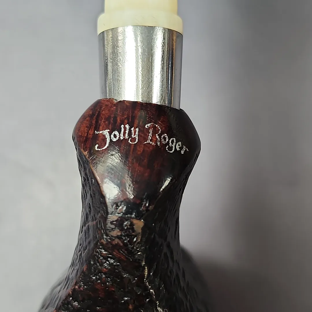Jolly Roger Tortuga by Roger Wallenstein Sandblasted Estate Briar Pipe, German Estates 9mm - Image 9