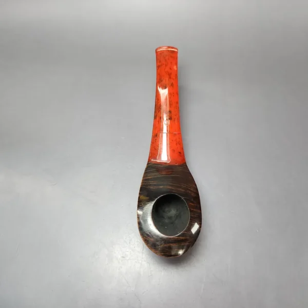 Unknown Smooth Scoop w/ Acrylic Estate Briar Pipe, French Estates - Image 8