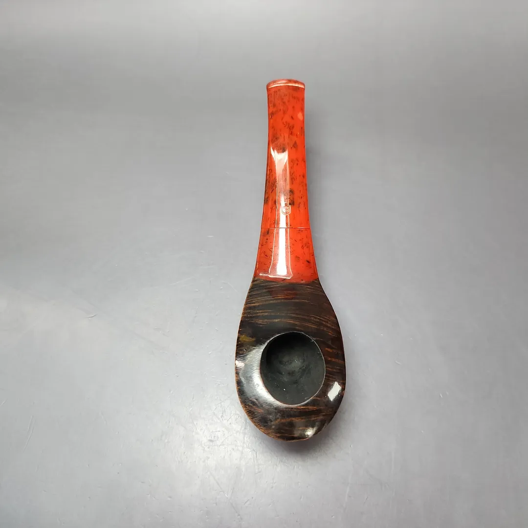 Unknown Smooth Scoop w/ Acrylic Estate Briar Pipe, French Estates - Image 8
