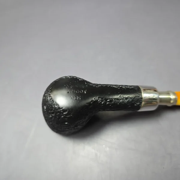 Peterson Amber Spigot X105 Sandblasted Billiard Estate Briar Pipe, Unsmoked - Image 8