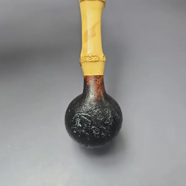 Emiliano Sandblasted Billiard w/ Bamboo & Jupati Handmade Briar Pipe, New - Image 8