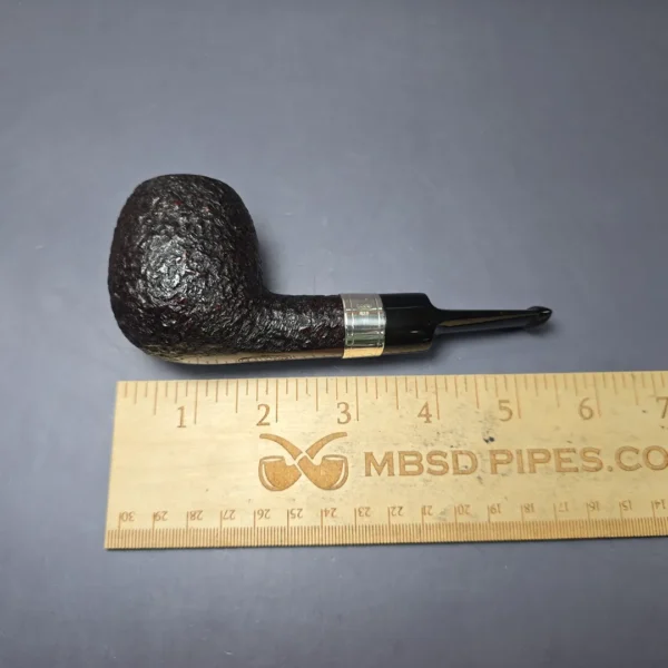 Elwood (Ferndown) Partially Rusticated Apple w/ Silver Estate Briar Pipe, English Estates, 9mm - Image 8