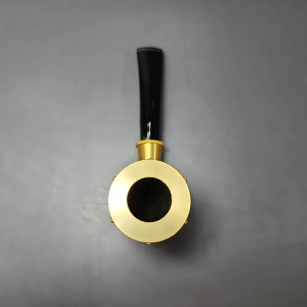 Tsuge Yoroi Metal Tankard Gold Sandblasted Poker Estate Briar Pipe, Unsmoked, 9mm - Image 8