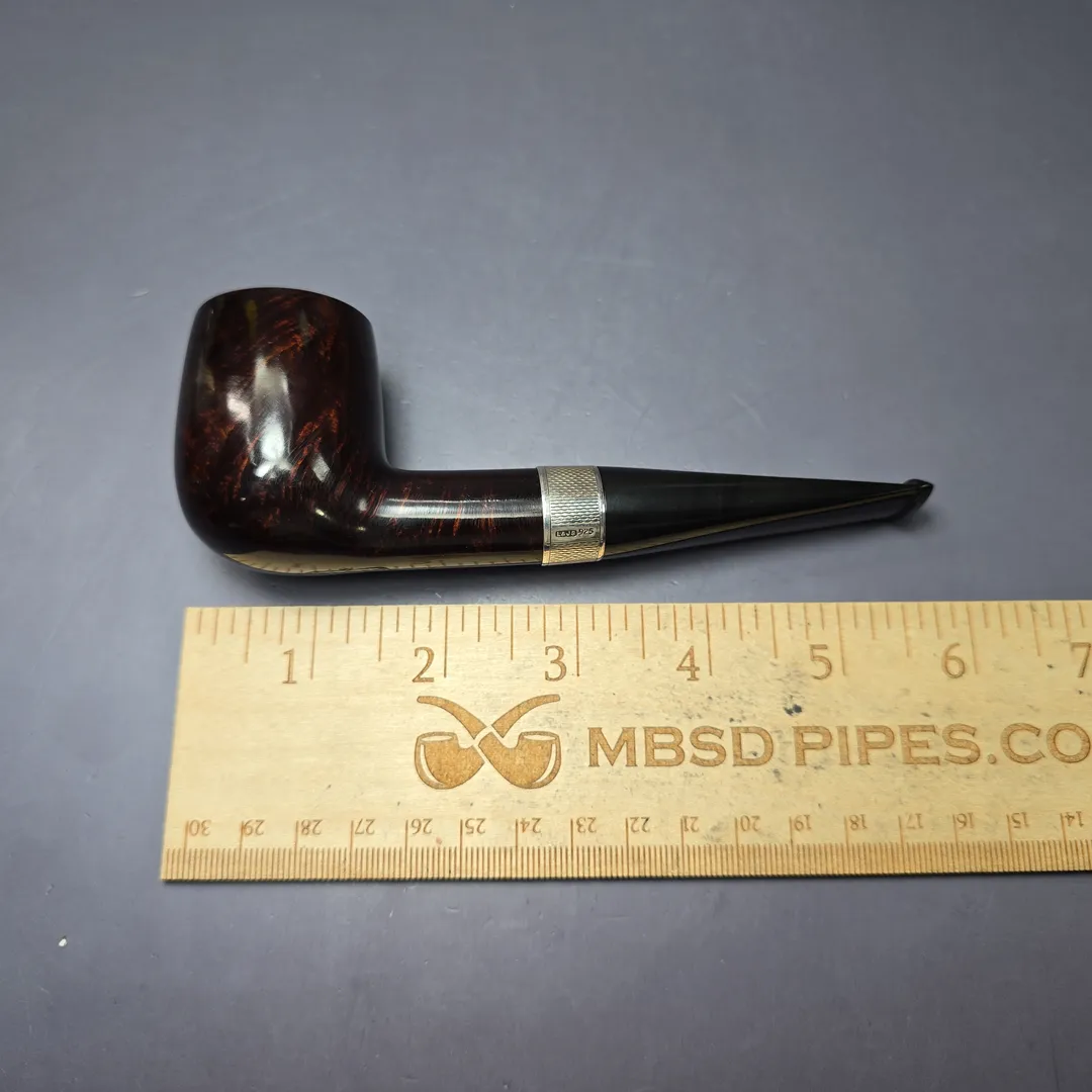 Elwood (Ferndown) Smooth Billiard w/ Silver Estate Briar Pipe, English Estates, 9mm - Image 8