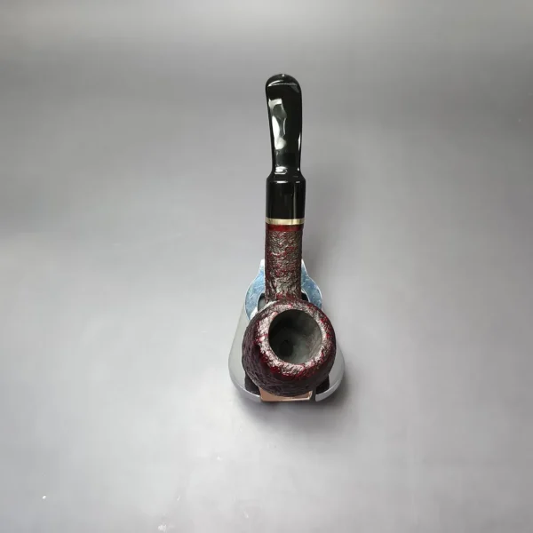 Vauen 5204 Sandblasted Bent Billiard w/ Brass Estate Briar Pipe, Unsmoked, 9mm - Image 8