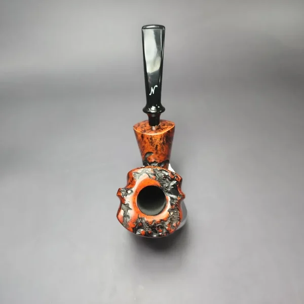 Nording Moss Partially Rusticated Freehand Estate Briar Pipe, Unsmoked - Image 8