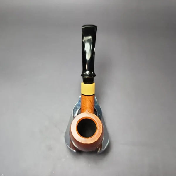 Mina Pipes Smooth Bent Billiard w/ Boxwood Estate Briar Pipe, Unsmoked, 9mm - Image 8