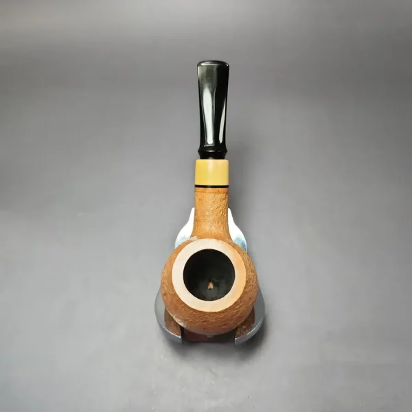 Mina Pipes Natural Sandblasted Author w/ Boxwood Estate Briar Pipe, Unsmoked - Image 8