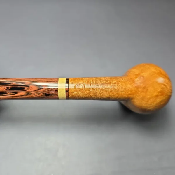 Herriot Pipes Smooth Billiard w/ Boxwood Handmade Briar Pipe, New - Image 8