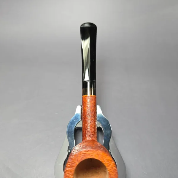 Christophe Wolff "Karamel" Sandblasted Billiard w/ Horn Handmade Briar Pipe, New - Image 8