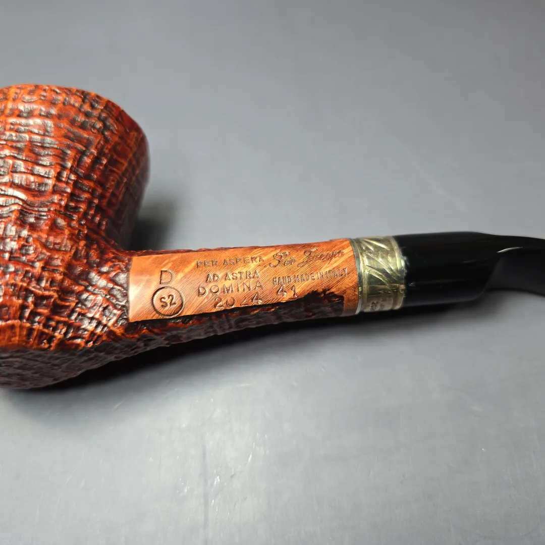 Ser Jacopo Domina 2024 S2 D Sandblasted Bent Billiard Estate Briar Pipe, Unsmoked - Image 8