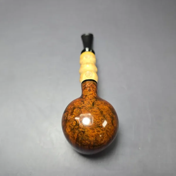 C-Pipe Smooth Apple w/ Bamboo & Boxwood Handmade Briar Pipe, New - Image 8