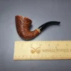 Molina Sandblasted Calabash w/ Olivewood Estate Briar Pipe, Unsmoked, 9mm - Image 8