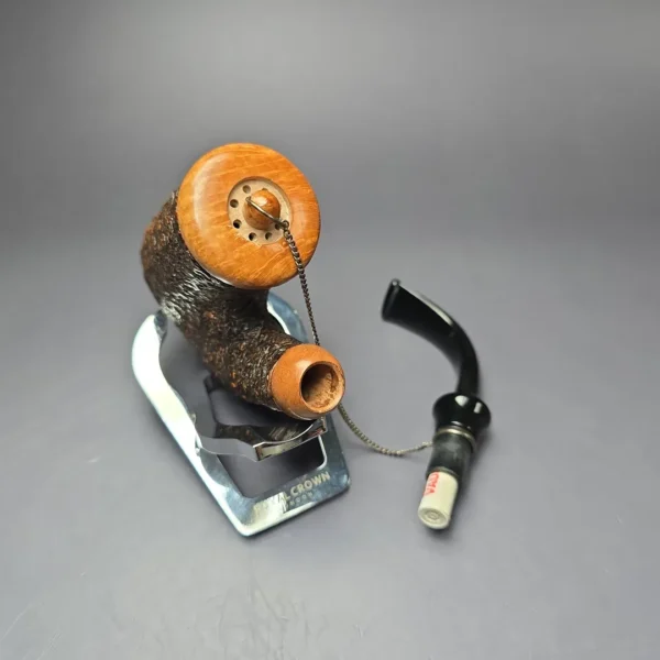 Brebbia Oom Paul Rocciata Rusticated Estate Briar Pipe, Unsmoked, 9mm - Image 8