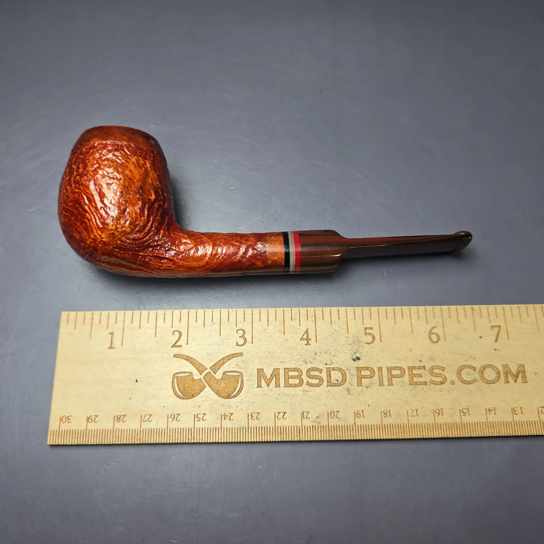 Germanus XL Sandblasted Apple w/ Acrylic Estate Briar Pipe, Unsmoked, 9mm - Image 8