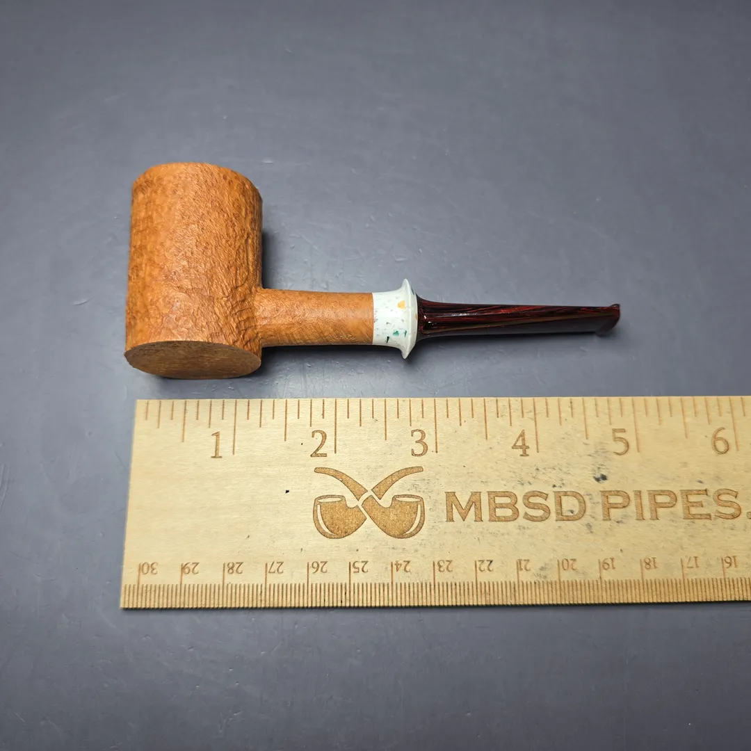 Pipe Tristan Tan Sandblasted Poker w/ Durat Handmade Briar Pipe, New - Image 8
