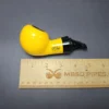 Al Pascia Curvy Yellow Smooth Reverse Calabash Apple Estate Pipe, Unsmoked - Image 9
