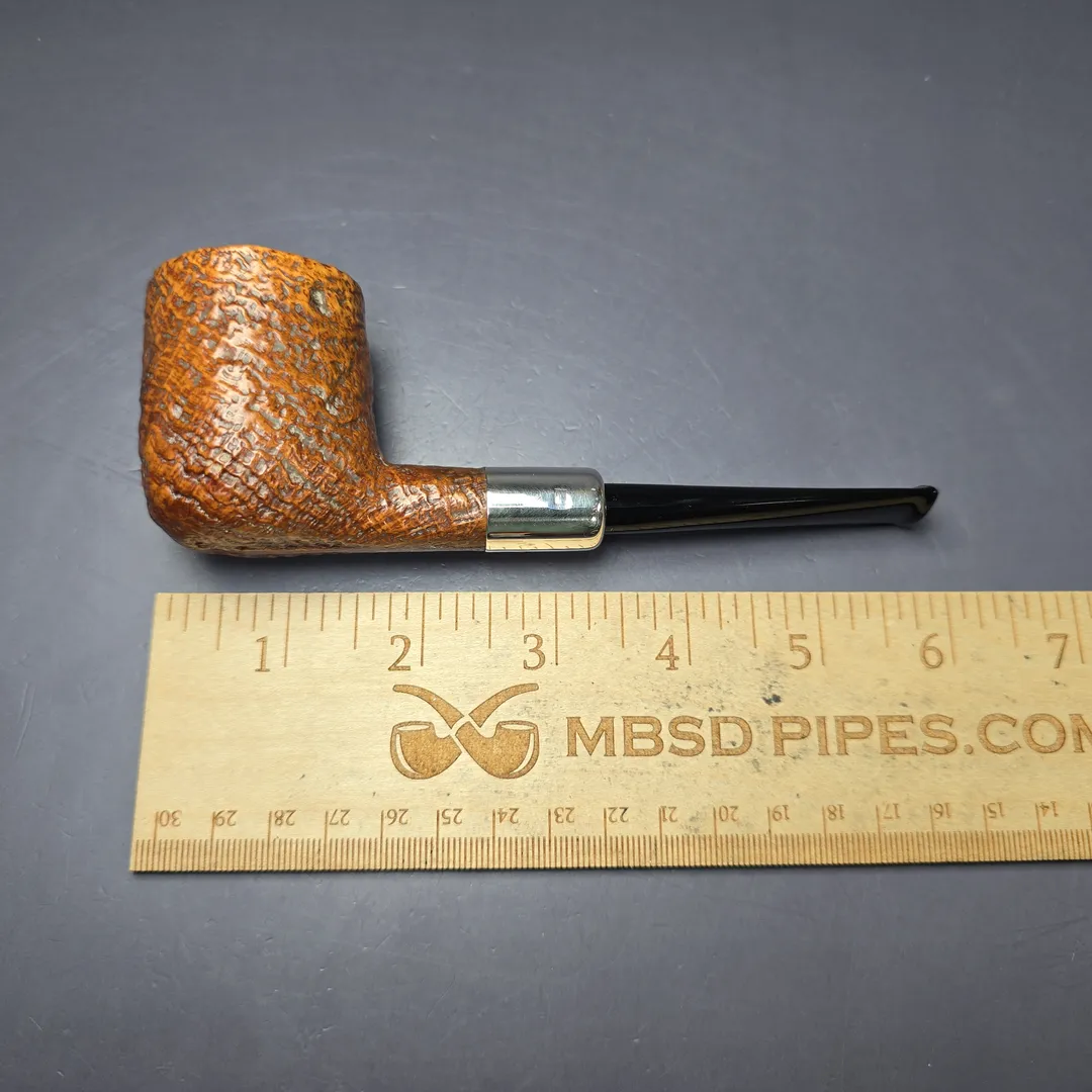 Castello Pre-1982 Old Antiquari 3K Sandblasted Billiard w/ Silver Estate Briar Pipe, Italian Estates - Image 9
