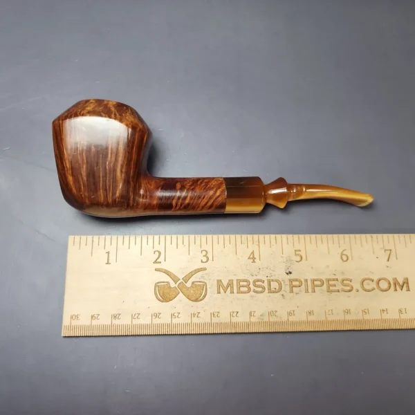 Unknown Smooth Panel Rhodesian w/ Acrylic Estate Briar Pipe, Other Estates - Image 9