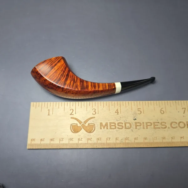 Emilano Smooth Olifant Horn w/ Fossilized Mammoth Ivory Handmade Briar Pipe, New - Image 10