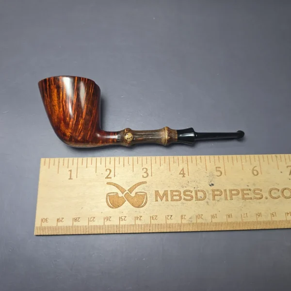 Emiliano Smooth Dublin w/ Black Bamboo & Jupati Handmade Briar Pipe, New - Image 9