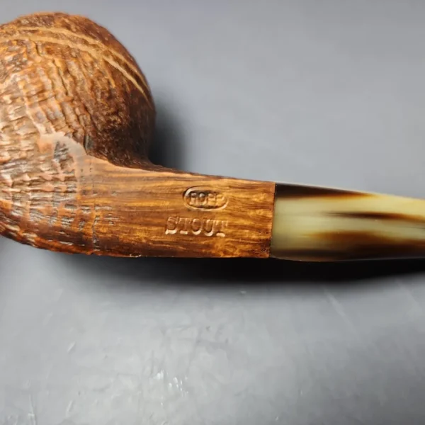 Ropp Vintage Stout Sandblasted Bulldog Estate Briar Pipe, Unsmoked - Image 9