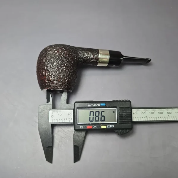 Elwood (Ferndown) Partially Rusticated Apple w/ Silver Estate Briar Pipe, English Estates, 9mm - Image 9